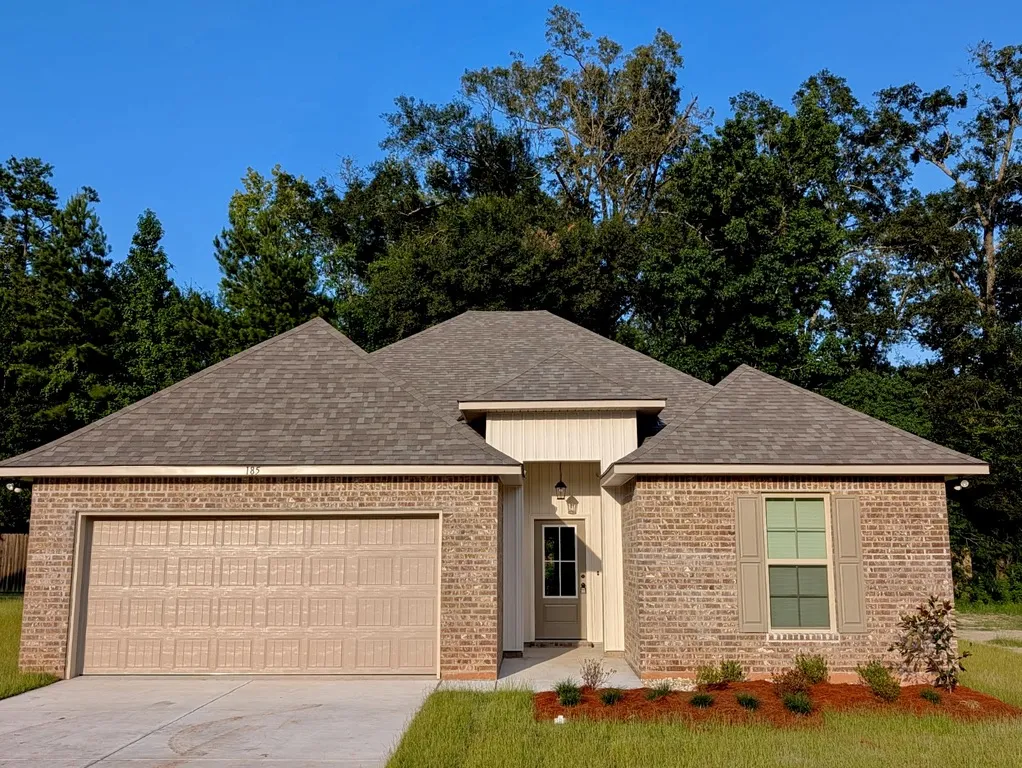 New construction brick home exterior, southeast Louisiana